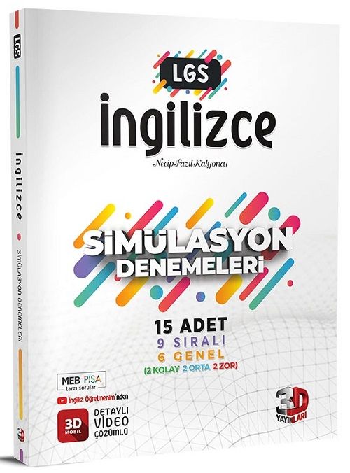 3D Yayınları LGS İngilizce Simülasyon 15 Deneme Video Çözümlü 3D Yayınları