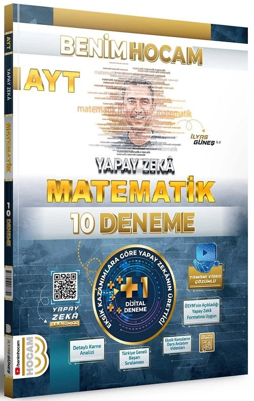 Benim Hocam 2024 YKS AYT Matematik Yapay Zeka 10 Deneme Video Çözümlü - İlyas Güneş Benim Hocam Yayınları