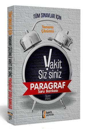 İsem 2019 Tüm Sınavlar Vakitsizsiniz Paragraf Soru Bankası Çözümlü İsem Yayınları