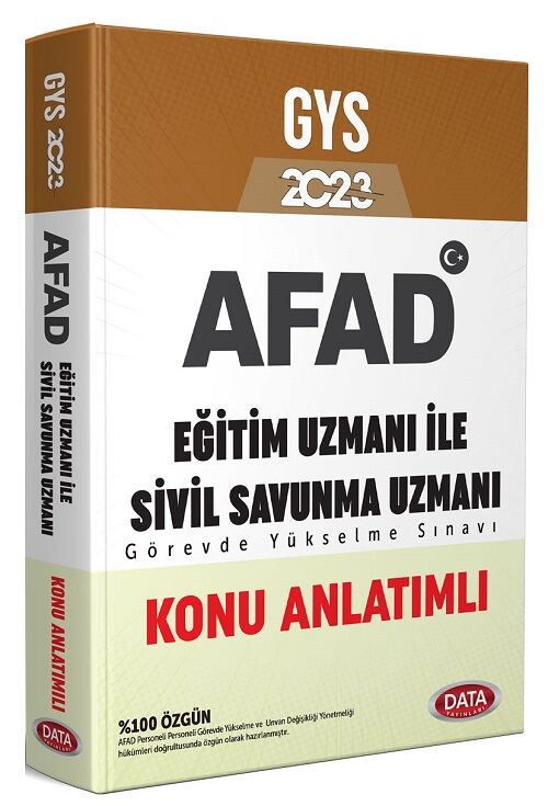 Data 2023 GYS AFAD Eğitim ve Sivil Savunma Uzmanı Konu Anlatımlı Görevde Yükselme Data Yayınları