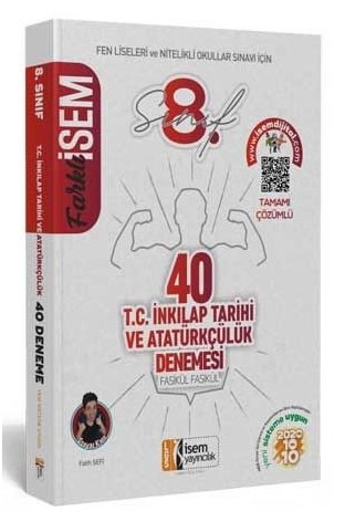 İsem 8. Sınıf Farklı İsem İnkılap Tarihi ve Atatürkçülük 40 Deneme İsem Yayıncılık