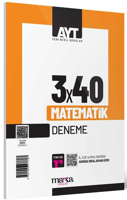 Marka 2025 YKS AYT Matematik 3x40 Deneme Marka Yayınları