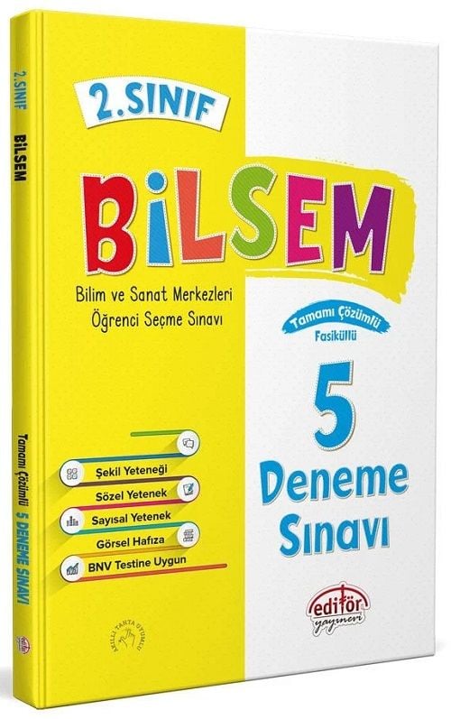 Editör 2. Sınıf Bilsem Hazırlık 5 Deneme Editör Yayınları