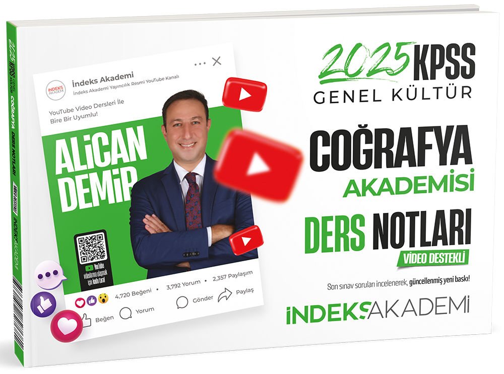 İndeks Akademi 2025 KPSS Coğrafya Akademisi Video Ders Notları - Alican Demir İndeks Akademi Yayıncılık