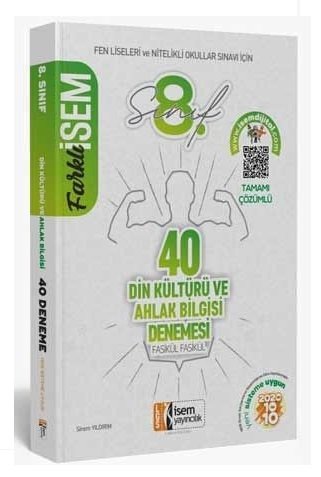 İsem 8. Sınıf Farklı İsem Din Kültürü ve Ahlak Bilgisi 40 Sarmal Deneme İsem Yayıncılık