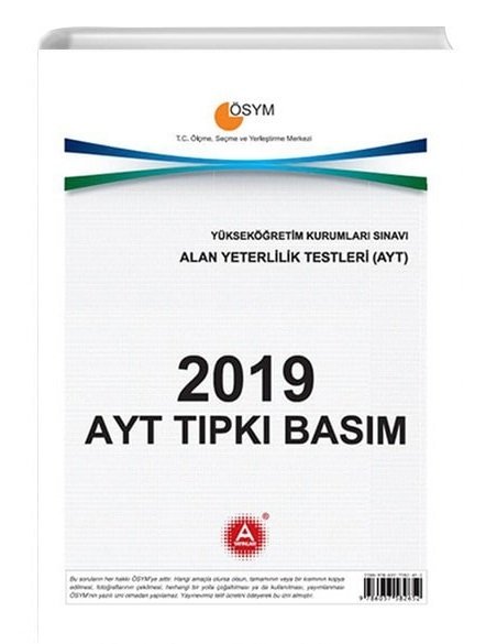 A Yayınları 2019 YKS AYT Tıpkı Basım Çıkmış Sorular A Yayınları