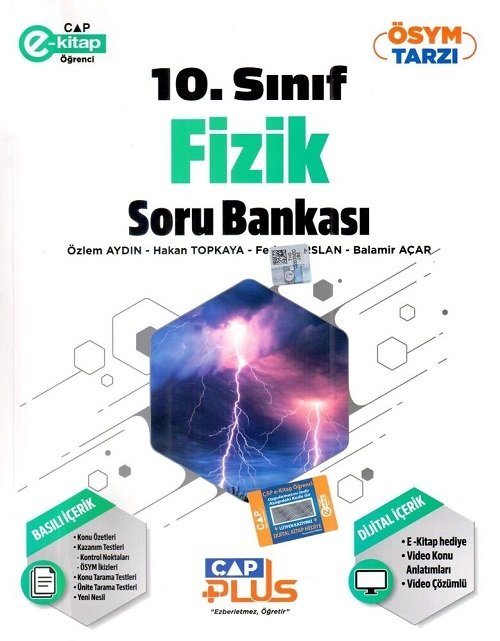 Çap Yayınları 10. Sınıf Fizik Plus Soru Bankası Çap Yayınları