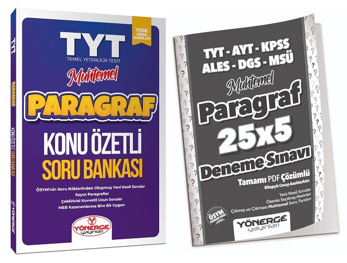 Yönerge TYT Paragraf Soru + 5 Deneme 2 li Set Yönerge Yayınları