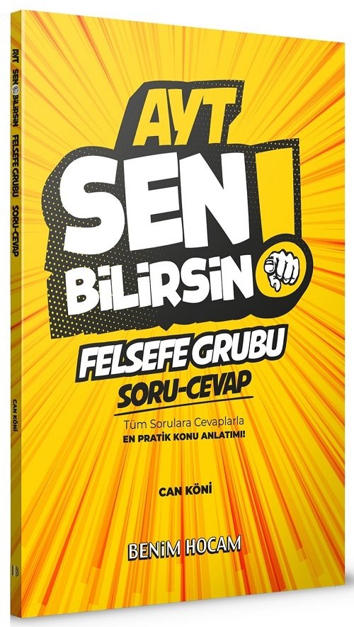 Benim Hocam 2021 YKS AYT Felsefe Grubu Sen Bilirsin Soru ve Cevap Kitabı - Can Köni Benim Hocam Yayınları