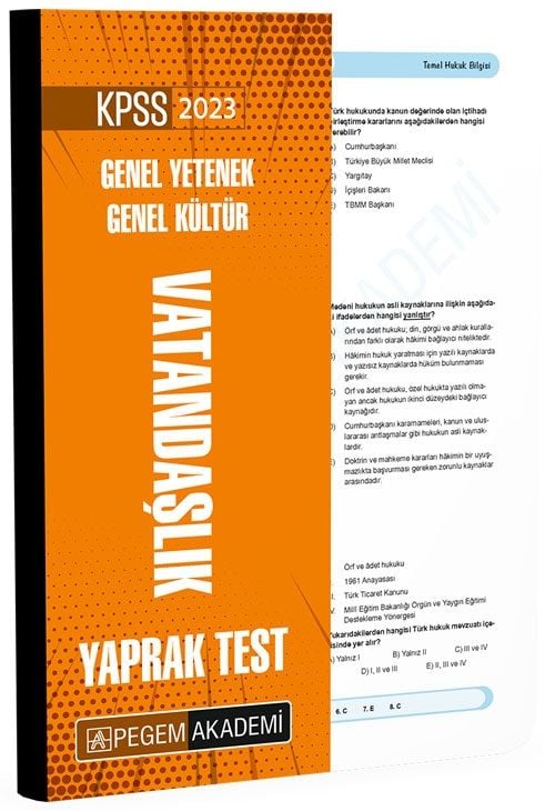 SÜPER FİYAT - Pegem 2023 KPSS Vatandaşlık Yaprak Test Pegem Akademi Yayınları