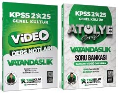 Yediiklim 2025 KPSS Vatandaşlık Atölye Video Ders Notları + Soru Bankası 2 li Set - Yasin Yıldız Yediiklim Yayınları