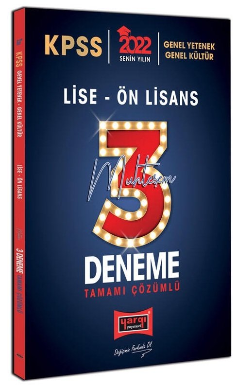 Yargı 2022 KPSS Lise Ön Lisans Muhteşem 3 Deneme Çözümlü Yargı Yayınları