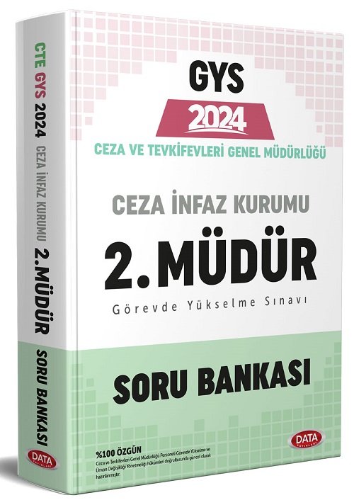 Data 2024 GYS Ceza ve Tevkifevleri Ceza İnfaz Kurumu 2. Müdür Soru Bankası Görevde Yükselme Data Yayınları