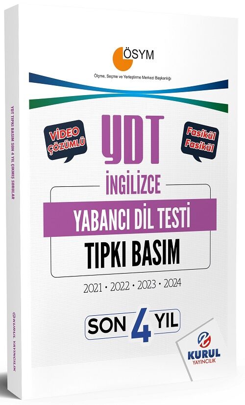 Kurul YDT İngilizce Çıkmış Sorular Son 4 Yıl Tıpkı Basım Çözümlü Kurul Yayıncılık