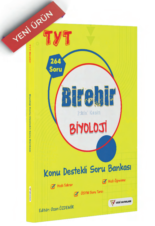 Veri Yayınları YKS TYT Biyoloji Birebir Konu Destekli Soru Bankası Veri Yayınları