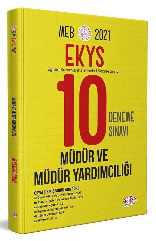 Editör 2021 MEB EKYS Müdür ve Yardımcılığı 10 Deneme Editör Yayınları