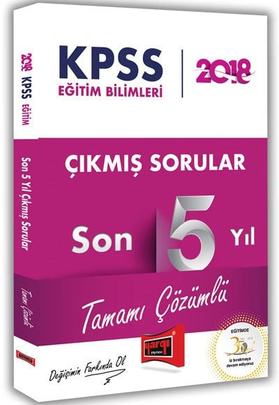 Yargı 2018 KPSS Eğitim Bilimleri Çıkmış Sorular Son 5 Yıl Çözümlü Yargı Yayınları