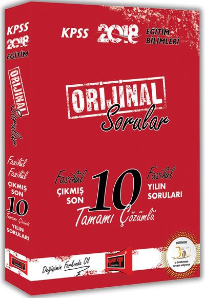 Yargı 2018 KPSS Eğitim Bilimleri Çıkmış Sorular Fasikül Son 10 Yıl Orijinal Çözümlü Yargı Yayınları