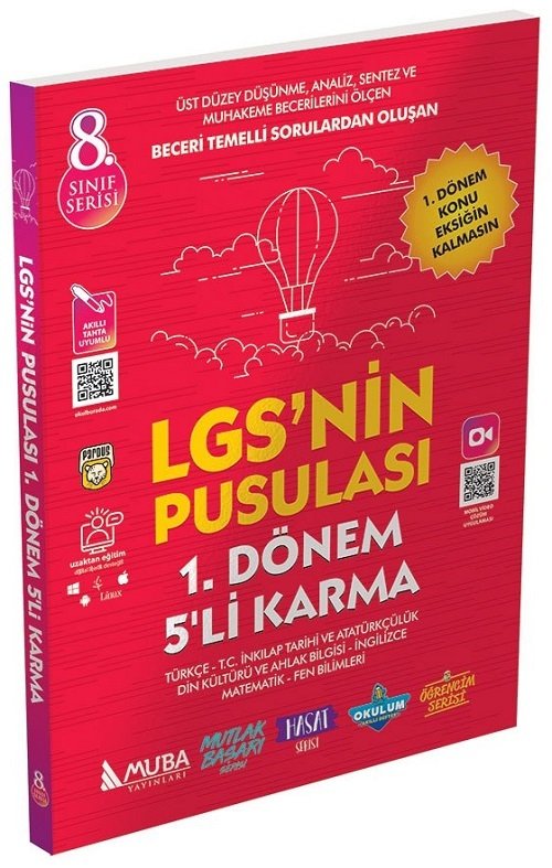 Muba 8. Sınıf LGS'nin Pusulası 1. Dönem 5 li Karma Deneme Muba Yayınları