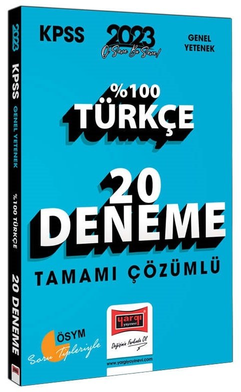 Yargı 2023 KPSS Türkçe %100 20 Deneme Çözümlü Yargı Yayınları