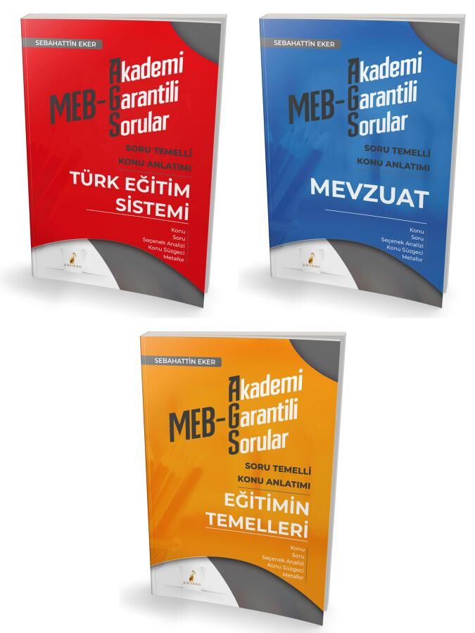 Pelikan MEB-AGS Eğitimin Temelleri+Mevzuat+Türk Eğitim Sistemi Soru Temelli Konu Anlatımı 3 lü Set - Sebahattin Eker Pelikan Yayınları