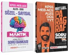 İndeks Akademi 2025 KPSS MEB-AGS ALES DGS TYT Aktüel Paragraf + Sözel-Sayısal Mantık Soru Bankası 2 li Set - Berk Ekici İndeks Akademi Yayıncılık