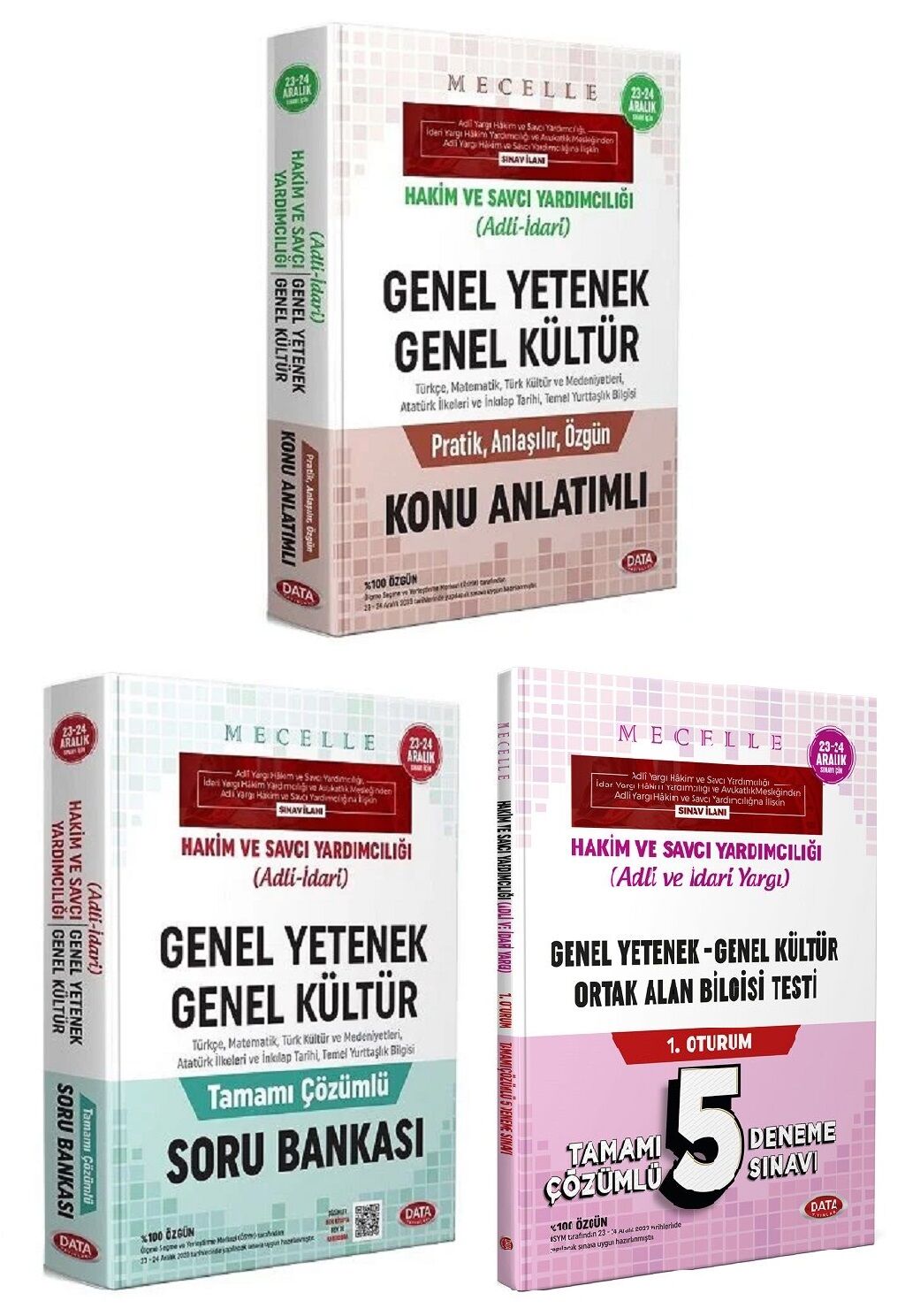 Data 2023 Adli İdari Hakim ve Savcı Yardımcılığı MECELLE Genel Yetenek Genel Kültür Konu + Soru Bankası + 5 Deneme 3 lü Set Data Yayınları