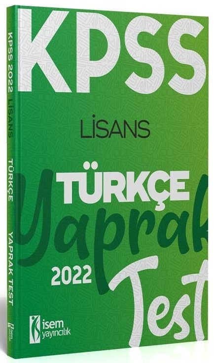 SÜPER FİYAT - İsem 2022 KPSS Türkçe Yaprak Test İsem Yayınları