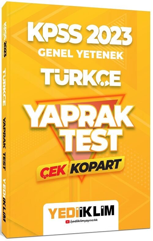 SÜPER FİYAT - Yediiklim 2023 KPSS Türkçe Yaprak Test Çek Kopart Yediiklim Yayınları