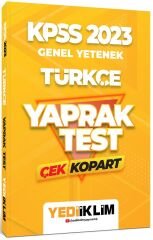 SÜPER FİYAT - Yediiklim 2023 KPSS Türkçe Yaprak Test Çek Kopart Yediiklim Yayınları