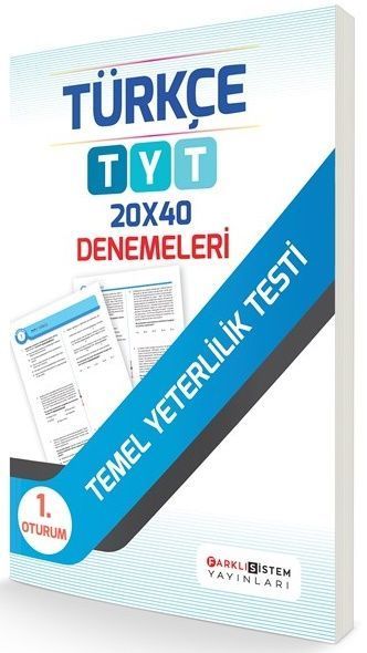 SÜPER FİYAT - Farklı Sistem YKS TYT Türkçe 20x40 Deneme Farklı Sistem Yayınları