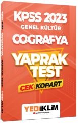 Yediiklim 2023 KPSS Coğrafya Yaprak Test Çek Kopart Yediiklim Yayınları