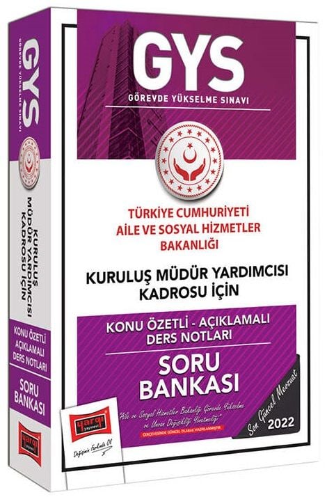 Yargı 2022 GYS Aile ve Sosyal Hizmetler Bakanlığı Kuruluş Müdür Yardımcısı Kadrosu Konu Özetli Soru Bankası Görevde Yükselme Yargı Yayınları