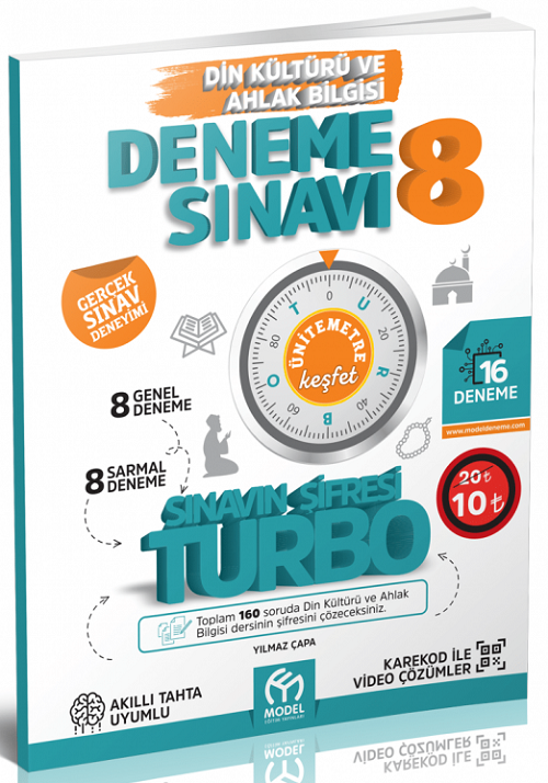 Model 8. Sınıf Din Kültürü ve Ahlak Bilgisi Turbo 16 Deneme Model Eğitim Yayınları