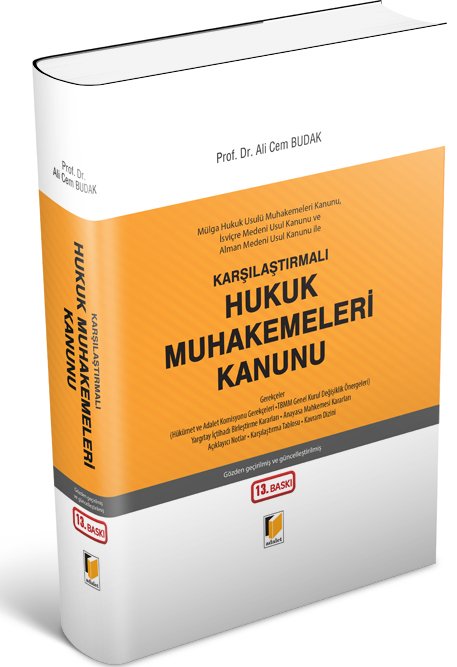 Adalet Karşılaştırmalı Hukuk Muhakemeleri Kanunu 13. Baskı - Ali Cem Budak Adalet Yayınevi