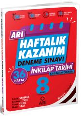 Arı Yayınları 8. Sınıf TC İnkılap Tarihi ve Atatürkçülük Haftalık Kazanım Denemeleri Arı Yayınları