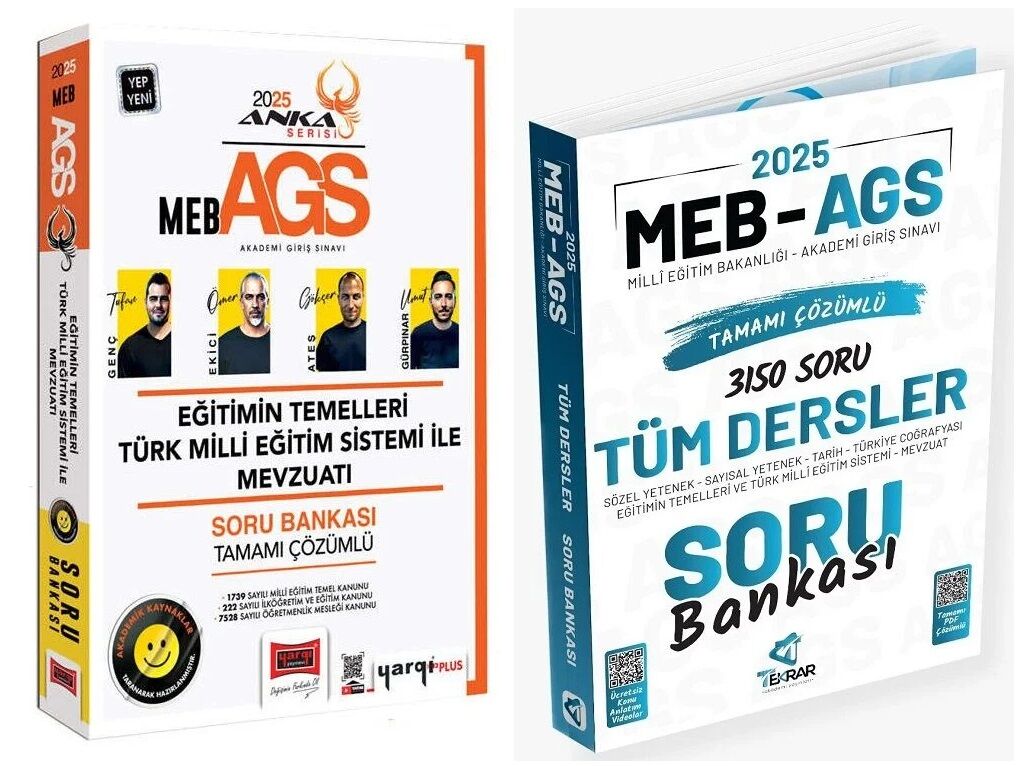 Yargı + Tekrar 2025 MEB-AGS Eğitimin Temelleri + Tüm Dersler Soru Bankası 2 li Set Anka Serisi Yargı + Tekrar Akademi Yayınları