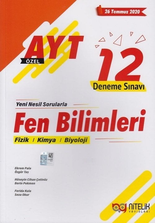 Nitelik YKS AYT Fen Bilimleri 12 Deneme Nitelik Yayınları