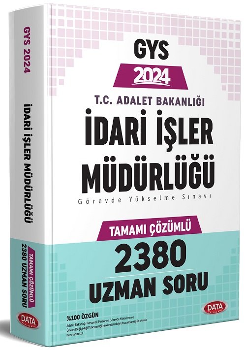 Data 2024 GYS Adalet Bakanlığı İdari İşler Müdürlüğü 2380 Uzman Soru Bankası Görevde Yükselme Data Yayınları