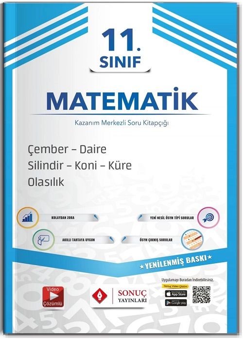 Sonuç 11. Sınıf Matematik Çember ve Daire, Silindir, Koni, Küre, Olasılık Soru Bankası Sonuç Yayınları