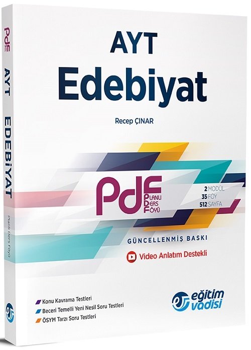 Eğitim Vadisi YKS AYT Edebiyat PDF Planlı Ders Föyü Video Anlatım Destekli Eğitim Vadisi Yayınları