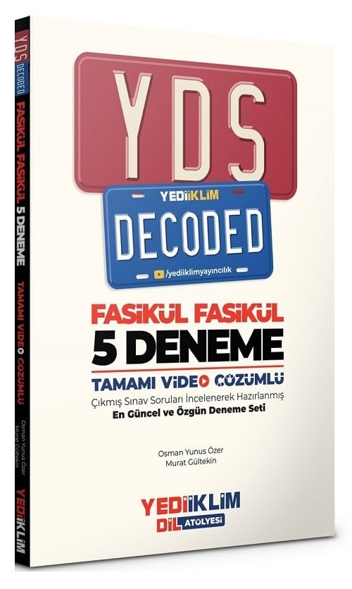 Yediiklim YDS Decoded 5 Deneme Sınavı Video Çözümlü Yediiklim Yayınları