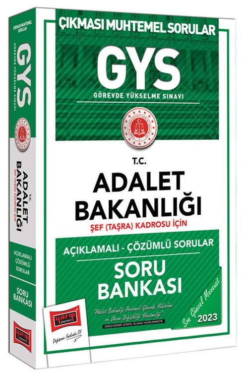 Yargı 2023 GYS Adalet Bakanlığı Şef Taşra Soru Bankası Çözümlü Görevde Yükselme Yargı Yayınları