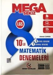 Cevap 8. Sınıf LGS Matematik Mega Sekiz 10 lu Deneme Cevap Yayınları