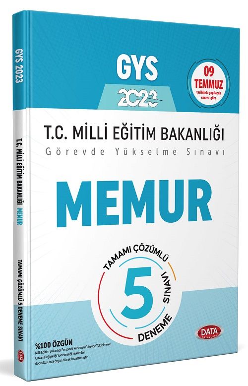 Data 2023 GYS MEB Milli Eğitim Bakanlığı Memur 5 Deneme Çözümlü Görevde Yükselme Data Yayınları