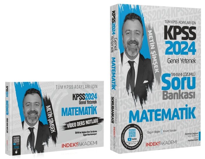 SÜPER FİYAT - İndeks Akademi 2024 KPSS Matematik Video Ders Notları + Soru Bankası 2 li Set - Metin Şimşek İndeks Akademi Yayıncılık