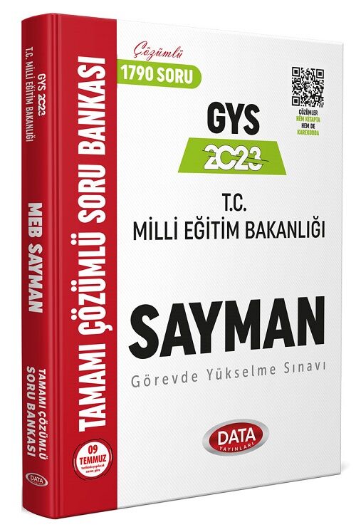 Data 2023 GYS MEB Milli Eğitim Bakanlığı Sayman 1790 Soru Bankası Çözümlü Görevde Yükselme Data Yayınları