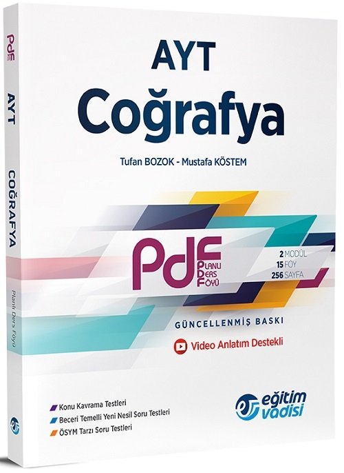 Eğitim Vadisi YKS AYT Coğrafya PDF Planlı Ders Föyü Video Anlatım Destekli Eğitim Vadisi Yayınları