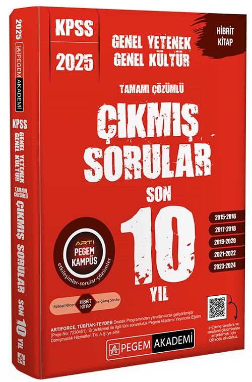 Pegem 2025 KPSS Genel Yetenek Genel Kültür Çıkmış Sorular Son 10 Yıl Çözümlü Pegem Akademi Yayınları