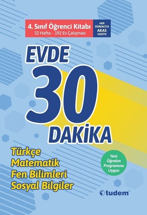 Tudem 4. Sınıf Evde 30 Dakika Öğrenci Kitabı Tudem Yayınları